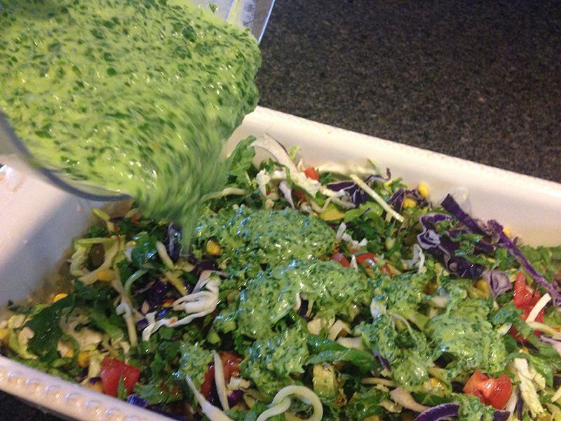 Kale Salad with Cilantro Dressing