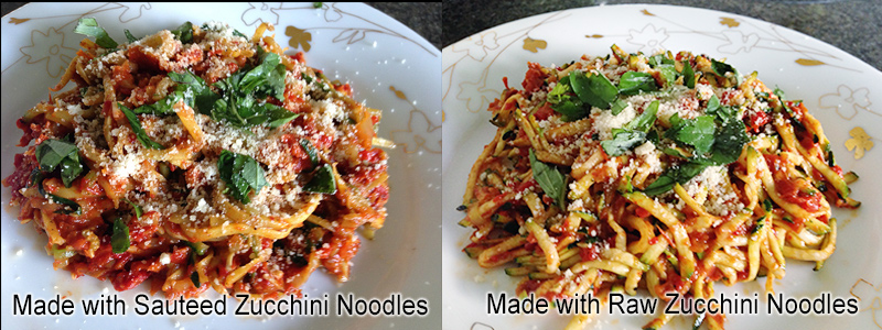 Zucchini Noodles with Roasted Red Peppers and Sun-Dried Tomatoes