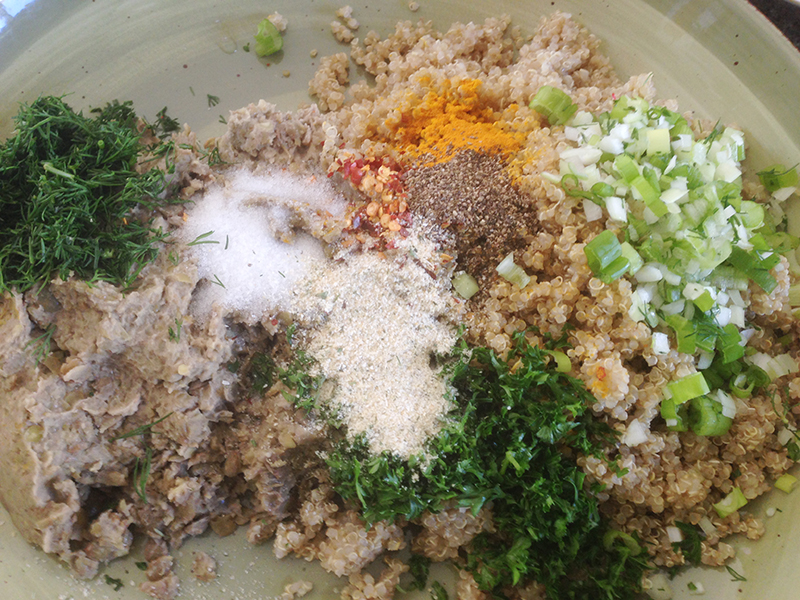 Ingredients for Quinoa and Lentils Meatballs