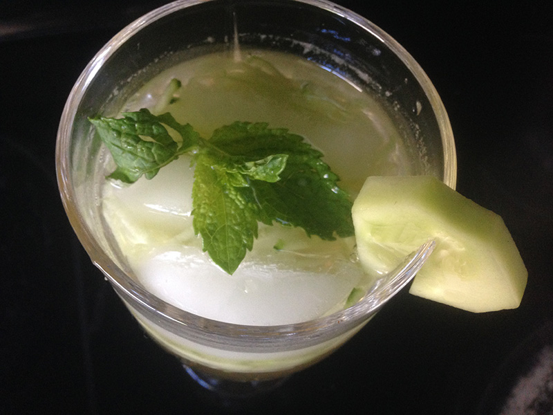Cucumber Drink With Honey Mint Syrup
